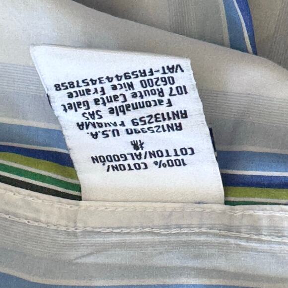 Faconnable Men's Classique Striped Button-Down Pocket Long Sleeve Cotton Medium - Picture 10 of 11